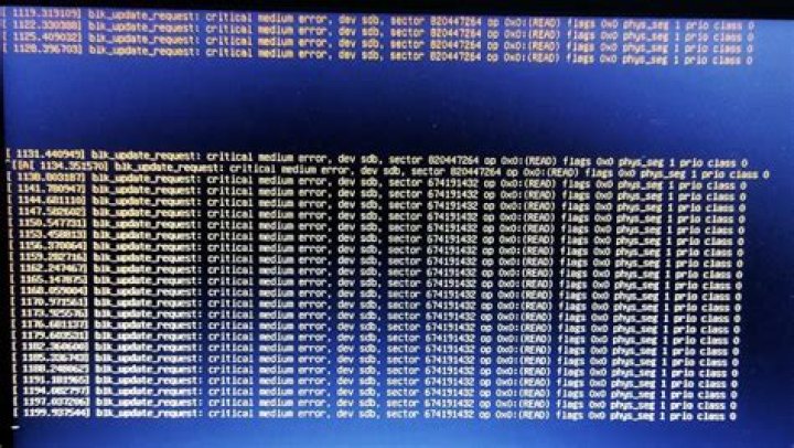 I am receiving blk_update_request: critical medium error, dev sdb, sector. What does it mean and what can I do to avoid it?