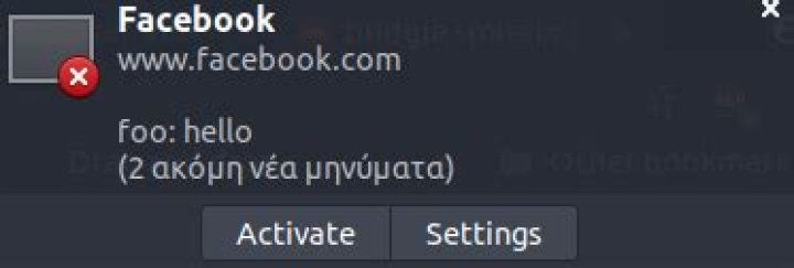 Icons are missing in desktop notifications (Facebook and VLC)