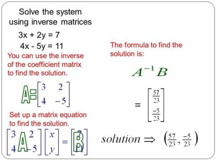 If the determinant of a coefficient matrix is 0, can you use inverse matrices to solve the system of equations?