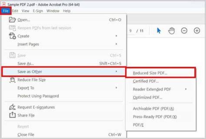 In Adobe Acrobat, what is the difference between Save As > 