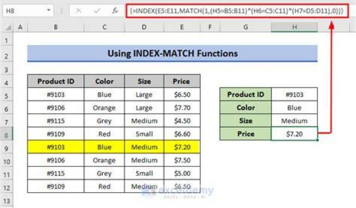 Index and Match function to locate a value with multiple criteria