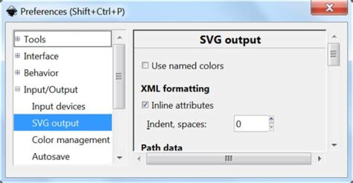 Inkscape: save svg file without pretty print?