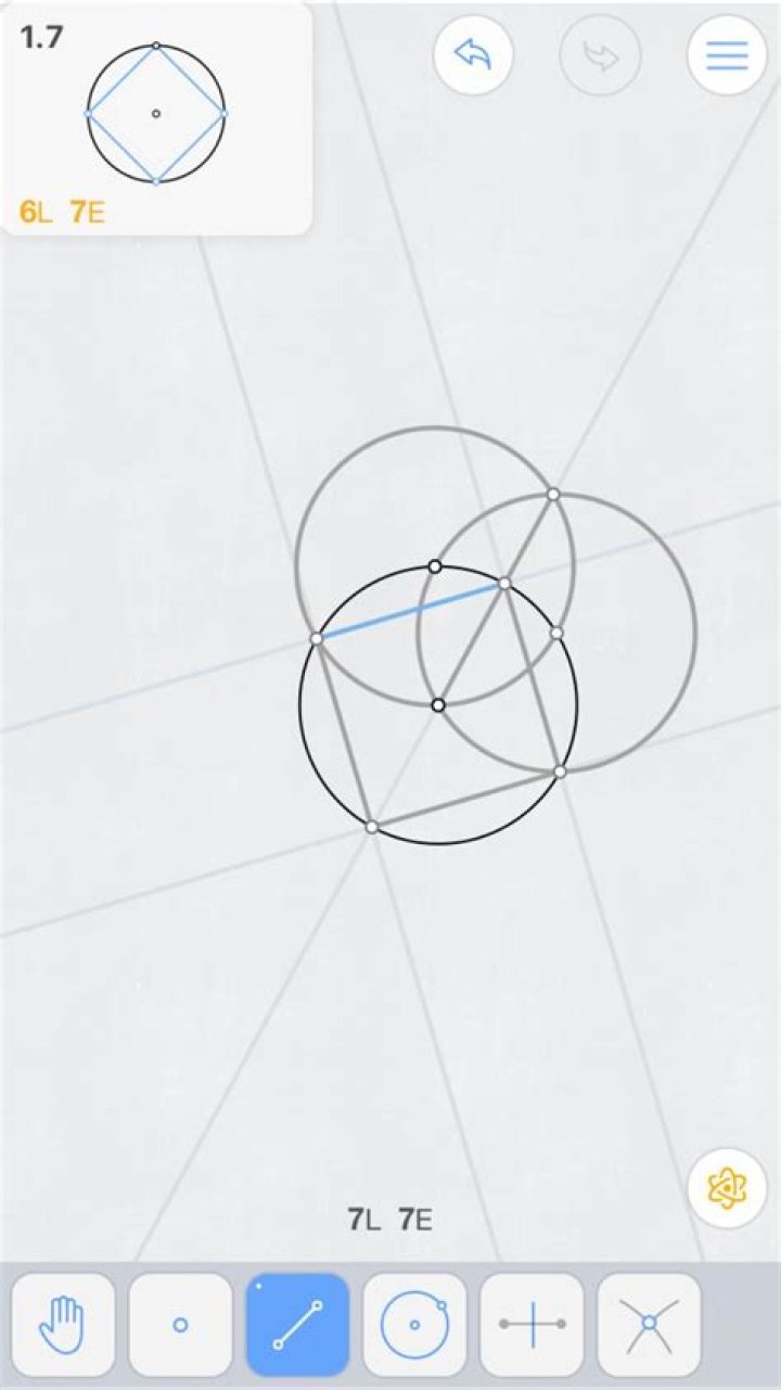 Inscribing square in circle in just seven compass-and-straightedge steps