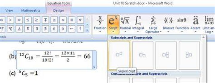 Inserting math subset and superset symbols into office word