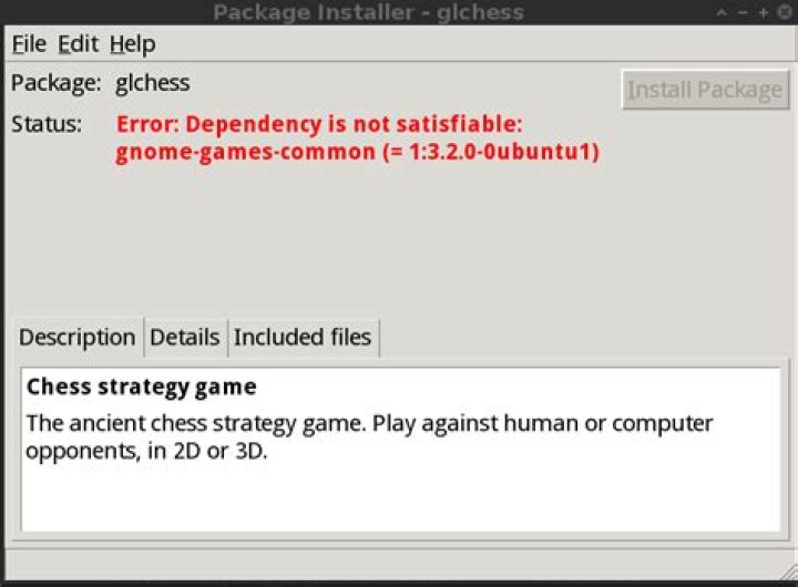 install error glchess