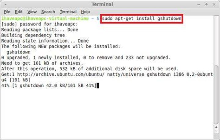 Install gshutdown