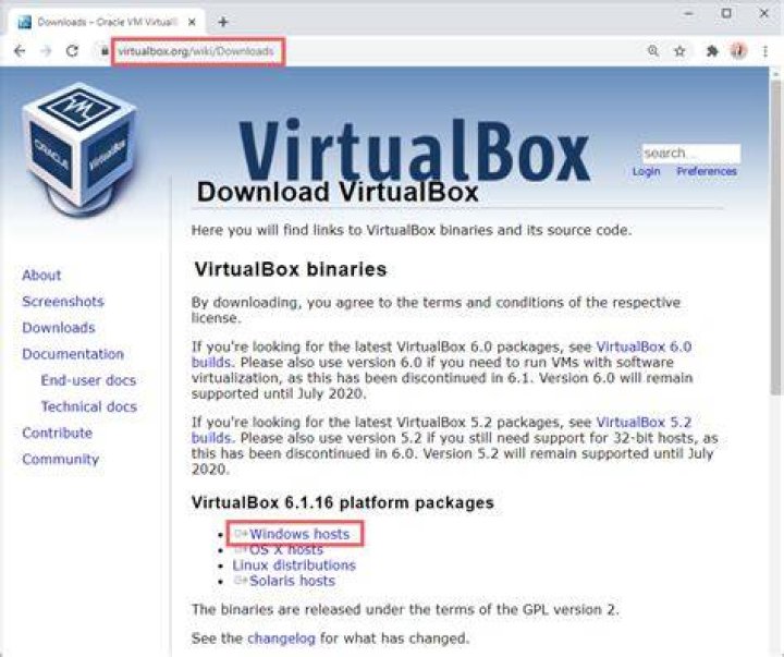 Install virtualbox
