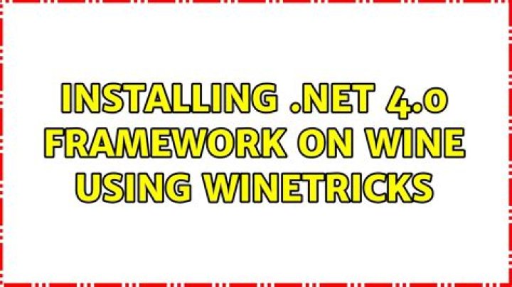 Installing .NET 4.0 Framework on Wine using Winetricks