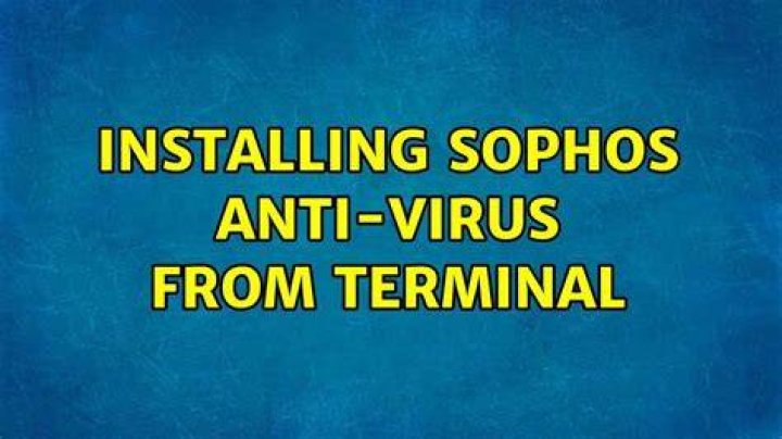 Installing Sophos Anti-Virus