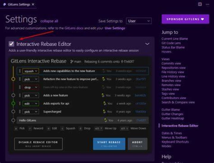 interactive rebase editor