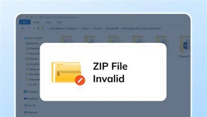 Invalid file name inside zip file