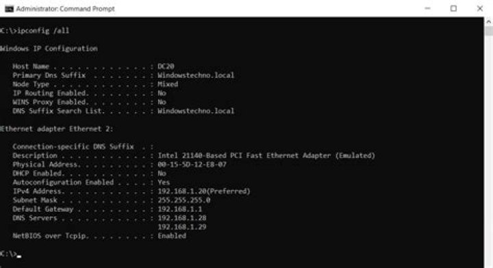 ipconfig /all