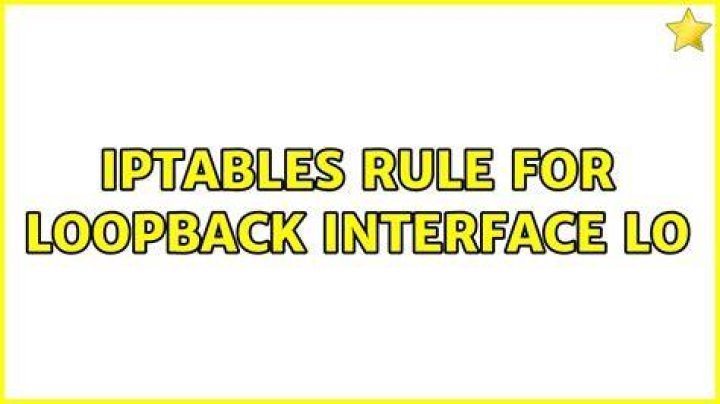 iptables rule for loopback interface lo