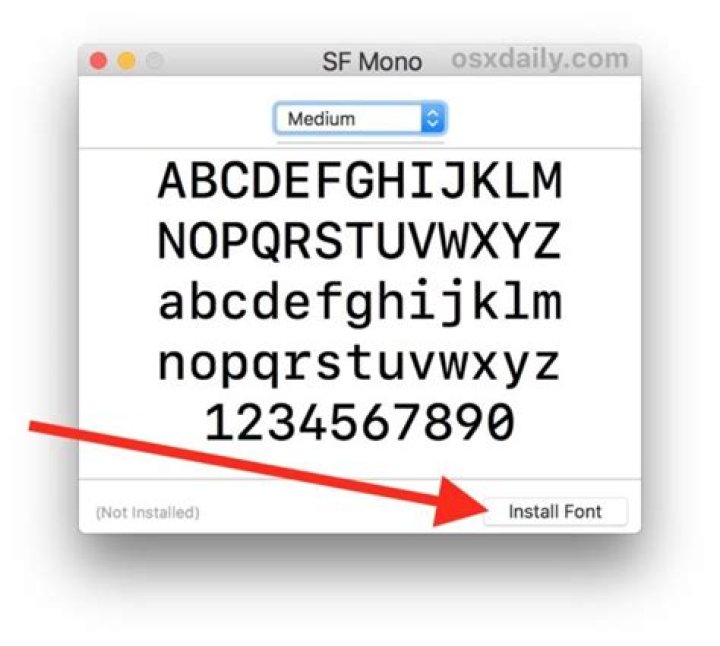 Is it possible to install the SF Mono font, standard in Apple's Xcode app, on a Windows 10 machine?