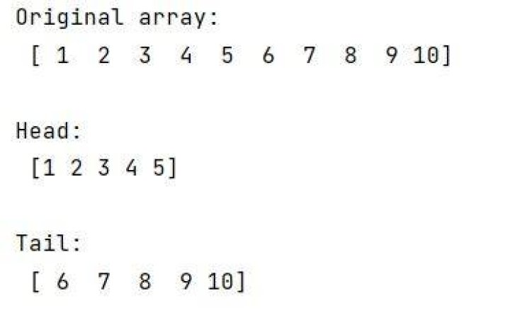 Is there a head and tail method for Numpy array?