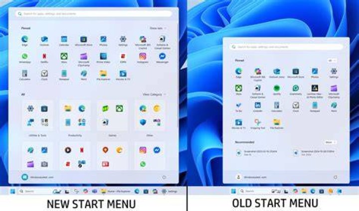 Is there a start menu with a search box similar to the one in Windows 7?