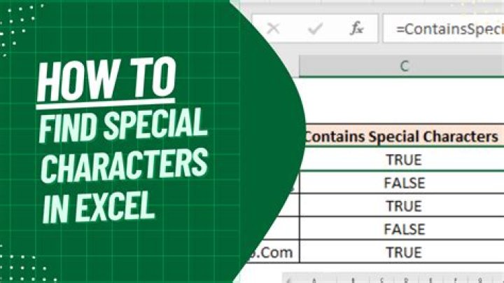 Is there an Excel formula to identify special characters in a cell?