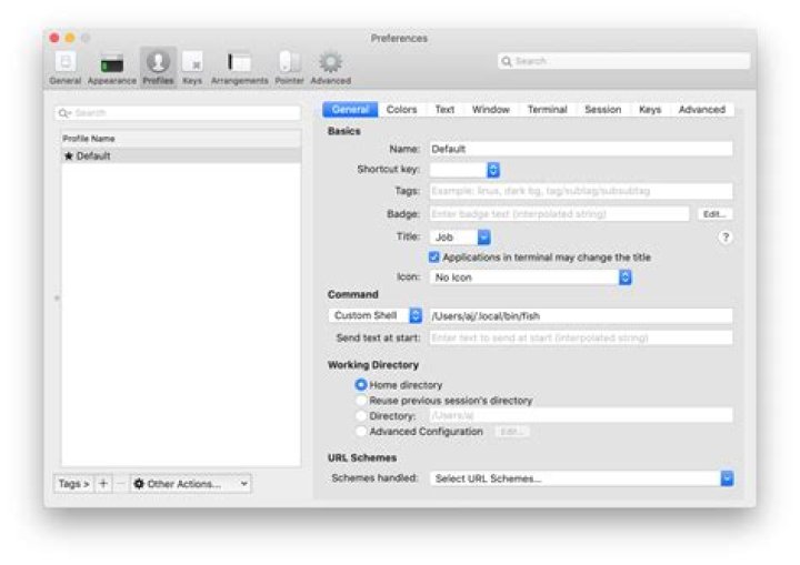 iTerm2 Custom Shell