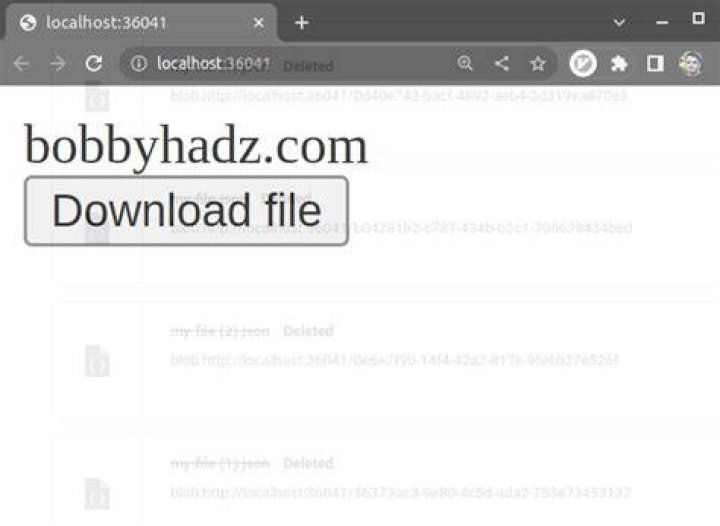 JavaScript blob filename without link