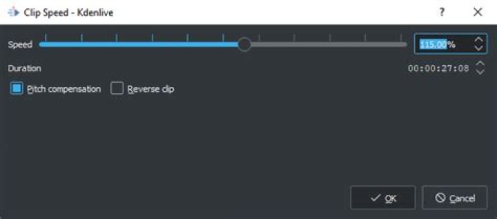 Kdenlive: Speed up the audio and video without losing pitch