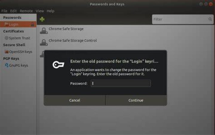 keyring password prompt
