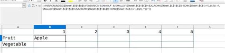 LibreOffice Calc: Exclude rows from INDEX() reference