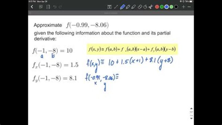 Linear approximation with two variables
