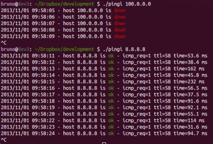 Linux Ping: Show time out