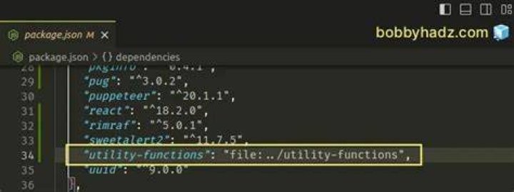 Local dependency in package.json