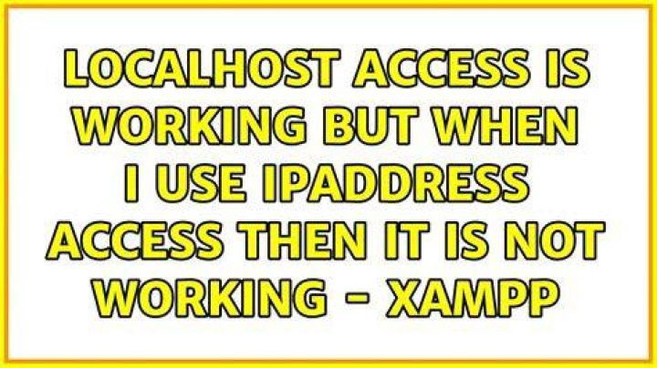 Localhost access is working but when i use Ipaddress access then it is not working - xampp