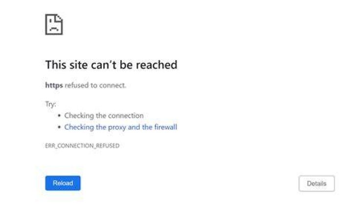 Localhost cannot be reached image
