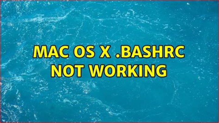 Mac OS X .bashrc not working
