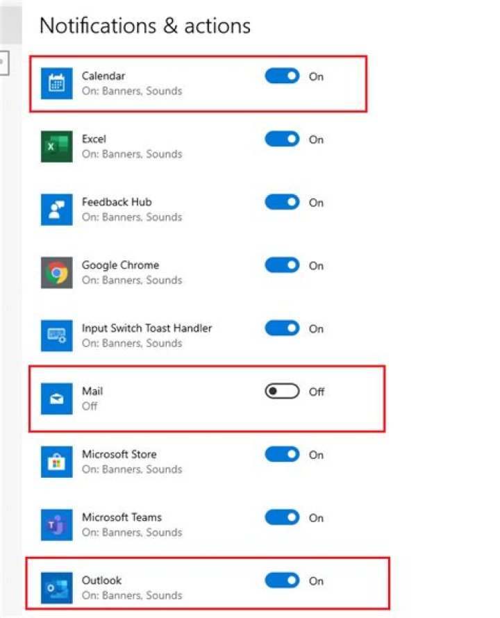 Make Outlook show calendar notifications in the Windows 10 notification bar