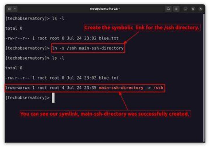 Making directory and symbolic link