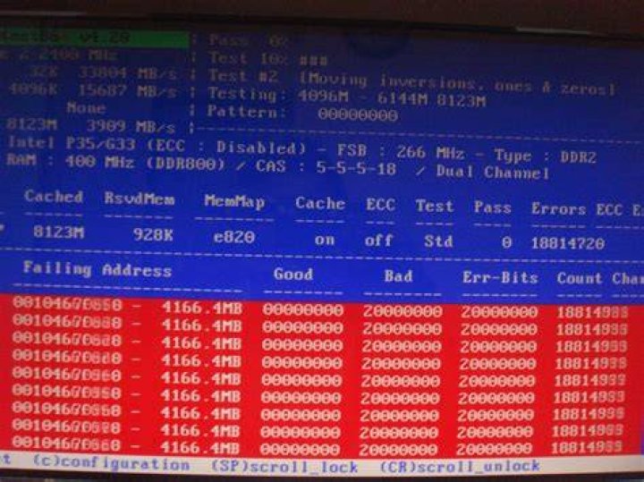memtest showing 18 million errors during 1st pass