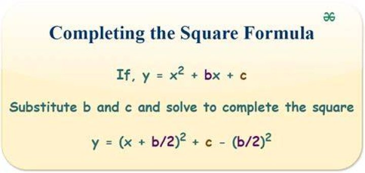 Method of completing squares with 3 variables