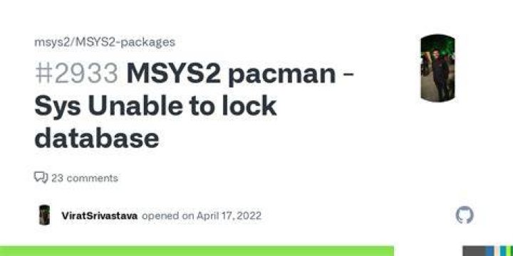 MinGW pacman -Sys Unable to lock database