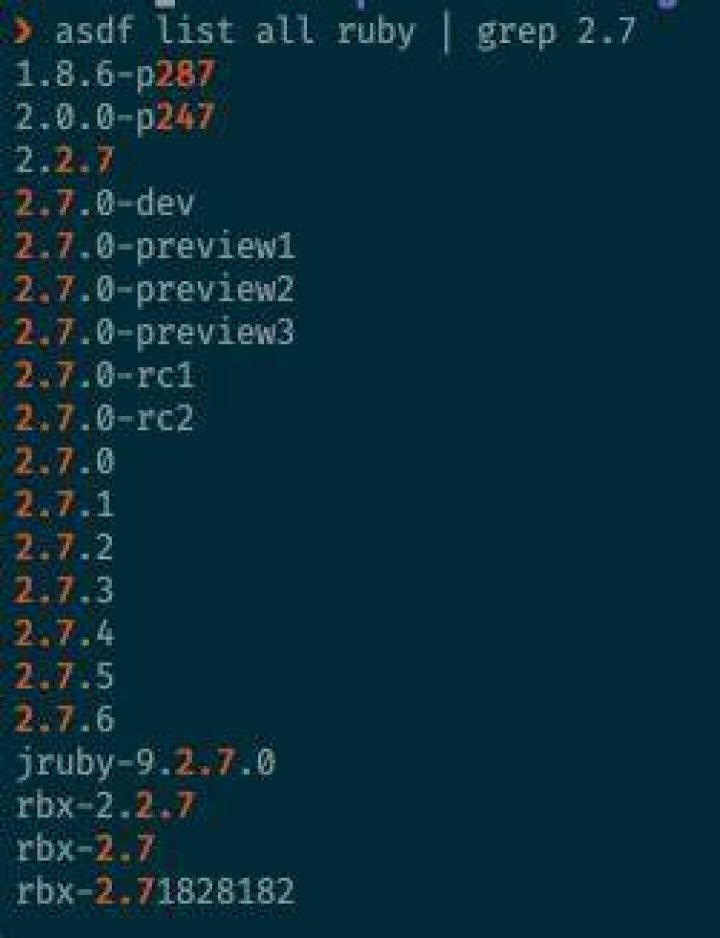 Missing Ruby Version on ASDF