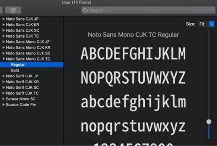 Monospace Chinese font