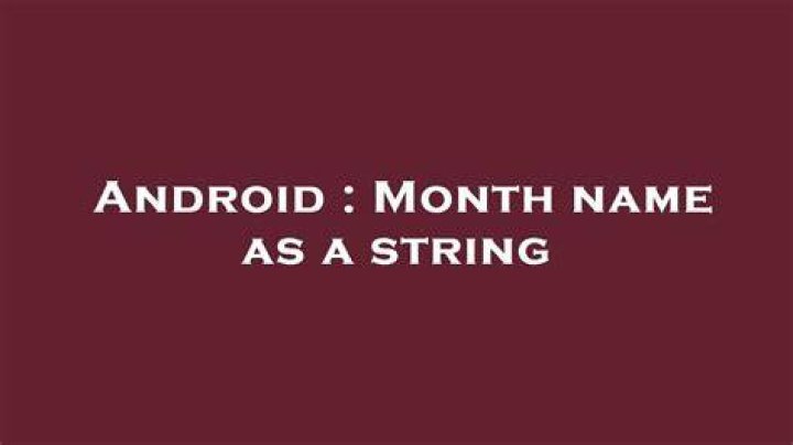 Month name as a string