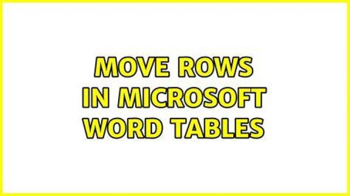 Move Rows in Microsoft Word Tables