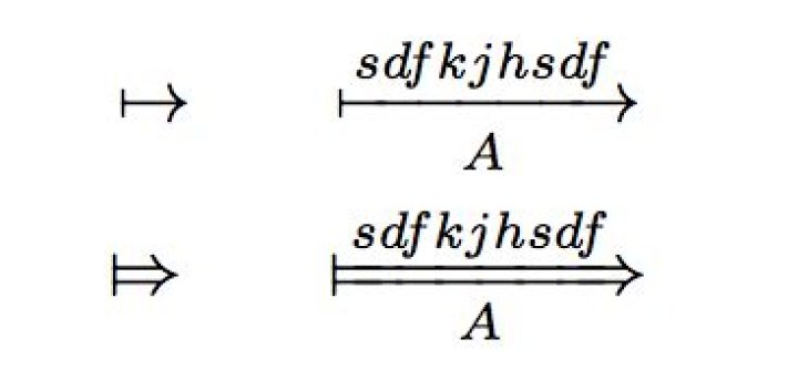 MS Word: how do I type an equation involving letters above/below an arrow?