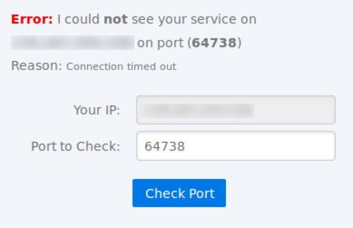 Mumble: Why is my forwarded port reported as closed from canyouseeme.org?