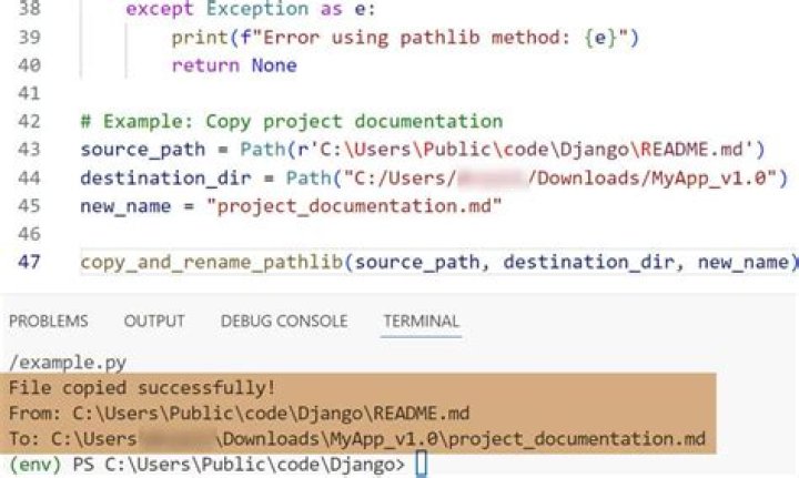 Must copy and rename file