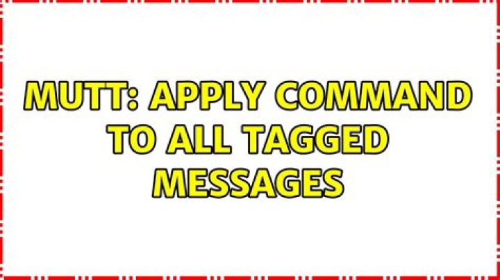 Mutt: apply command to all tagged messages
