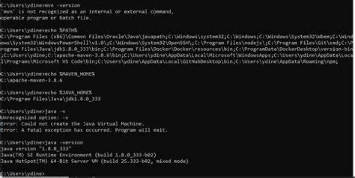 mvn command is not recognized as an internal or external command