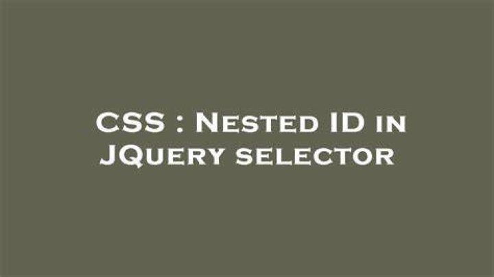 Nested ID in JQuery selector