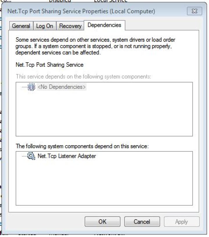 net.tcp Listener Adapter and net.tcp Port Sharing Service not starting on reboot