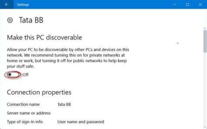 Network service discovery disabled