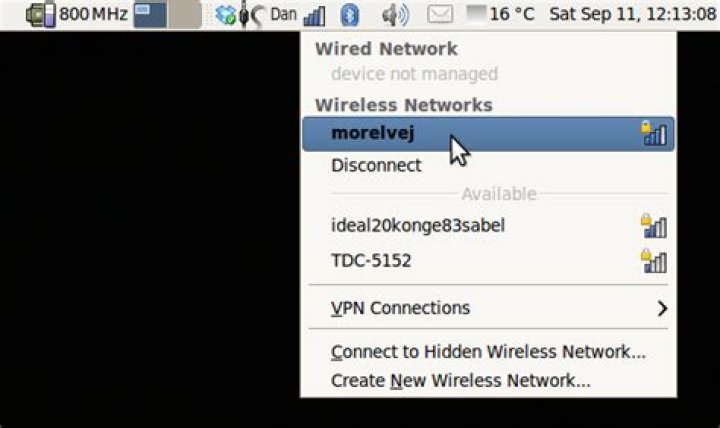 NetworkManager tray screenshot
